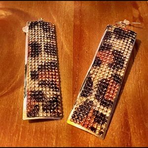 🐆💎Leopard Crystal Pave Statement Earrings💎🐆